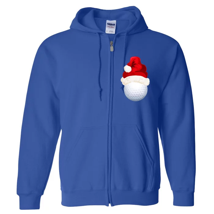 Christmas Golf Ball Santa Hat Funny Xmas Game Sport Funny Gift Full Zip Hoodie