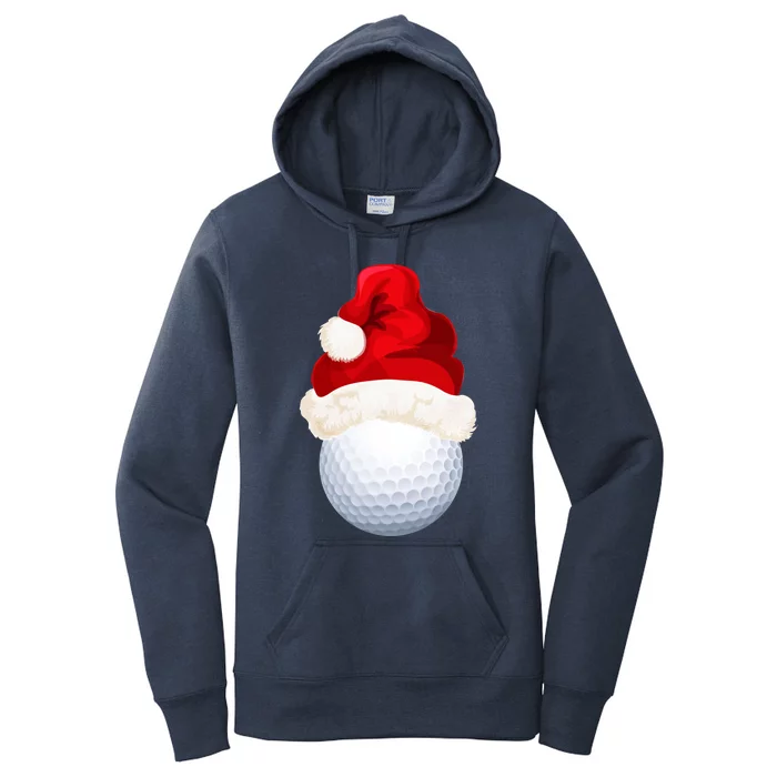 Christmas Golf Ball Santa Hat Funny Xmas Game Sport Funny Gift Women's Pullover Hoodie