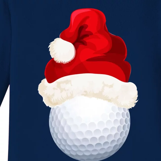 Christmas Golf Ball Santa Hat Funny Xmas Game Sport Funny Gift Baby Long Sleeve Bodysuit