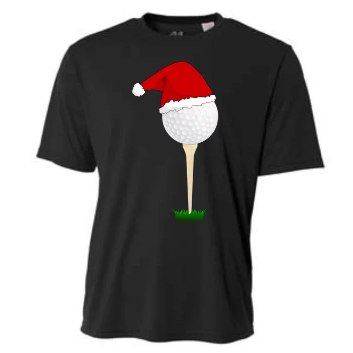 Christmas Golf Ball Santa Hat Cool Gift Cooling Performance Crew T-Shirt