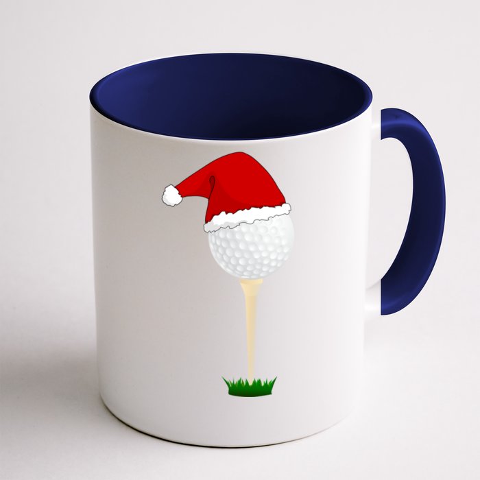 Christmas Golf Ball Santa Hat Cool Gift Front & Back Coffee Mug