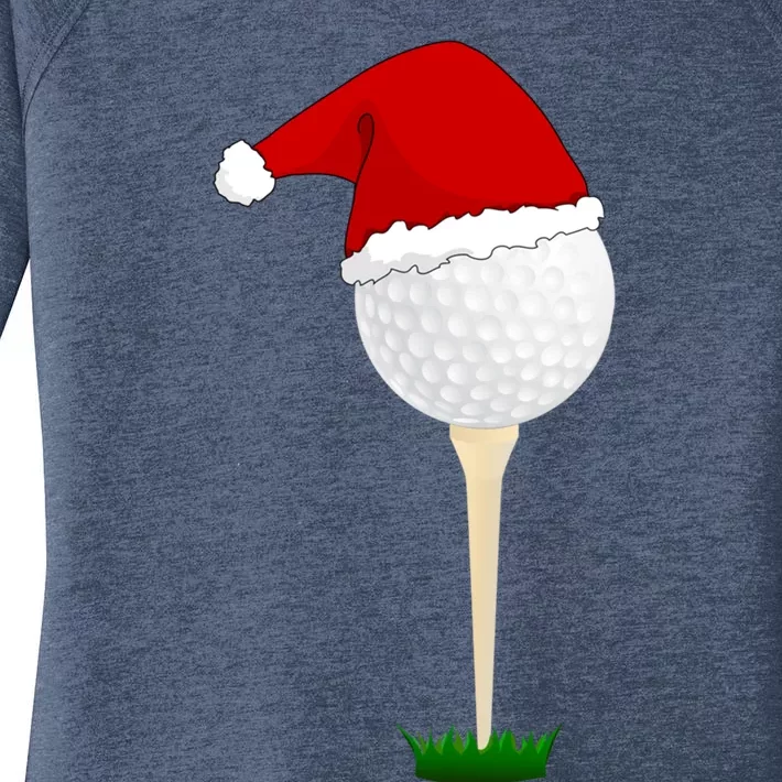 Christmas Golf Ball Santa Hat Cool Gift Women's Perfect Tri Tunic Long Sleeve Shirt