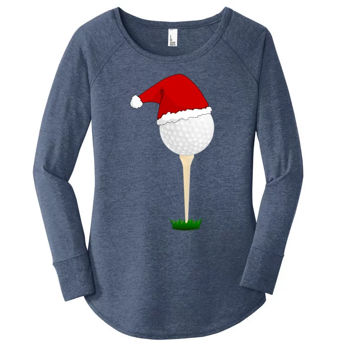 Christmas Golf Ball Santa Hat Cool Gift Women's Perfect Tri Tunic Long Sleeve Shirt