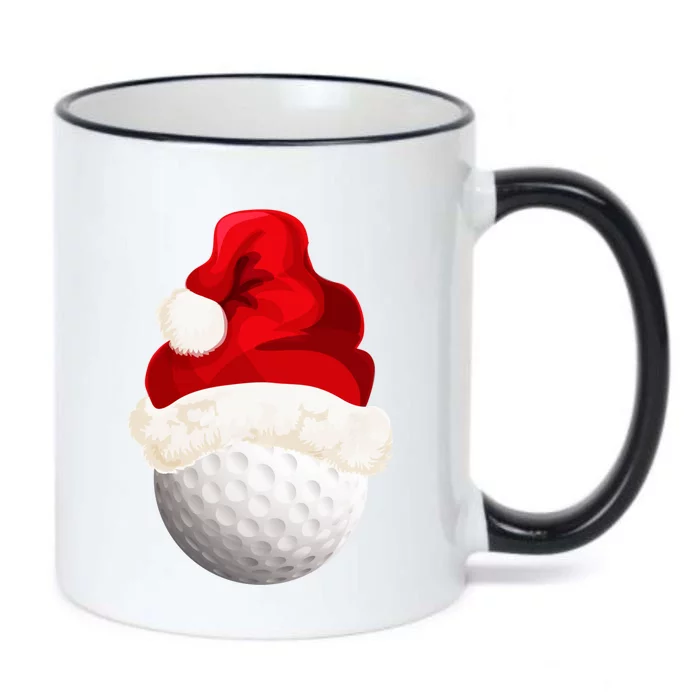 Christmas Golf Ball Santa Hat Xmas Funny Gift Black Color Changing Mug