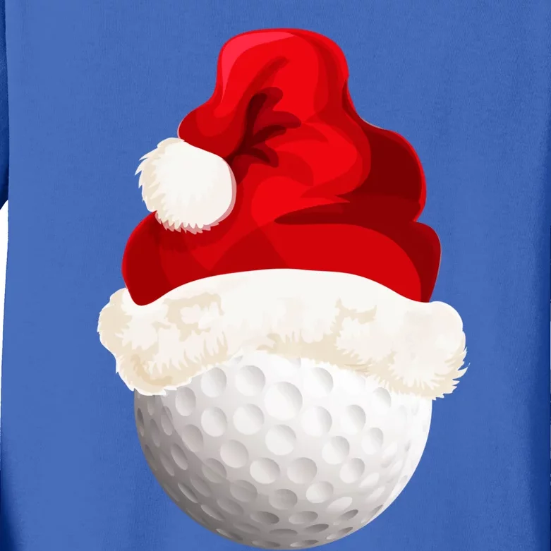 Christmas Golf Ball Santa Hat Xmas Funny Gift Kids Long Sleeve Shirt