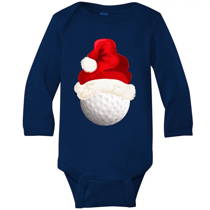 Christmas Golf Ball Santa Hat Xmas Funny Gift Baby Long Sleeve Bodysuit