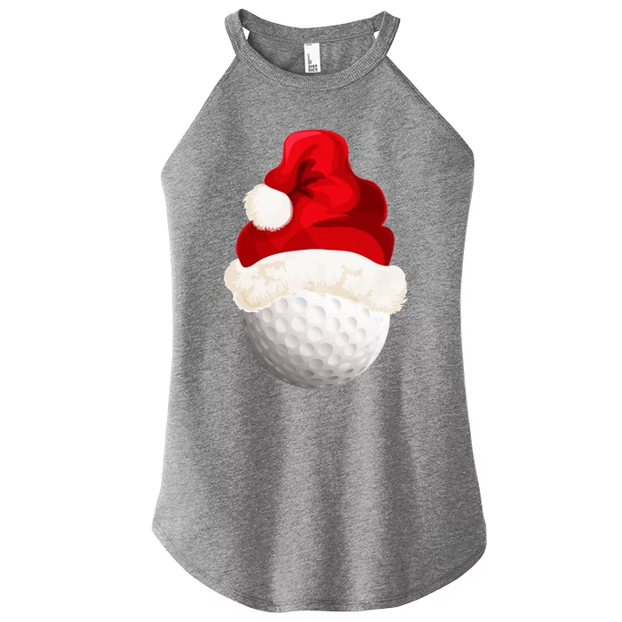 Christmas Golf Ball Santa Hat Xmas Funny Gift Women’s Perfect Tri Rocker Tank