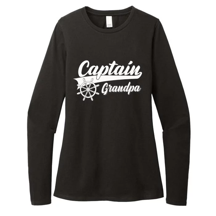 Captain Grandpa Boating Anchors & Wheel | Boat Captain Womens CVC Long Sleeve Shirt