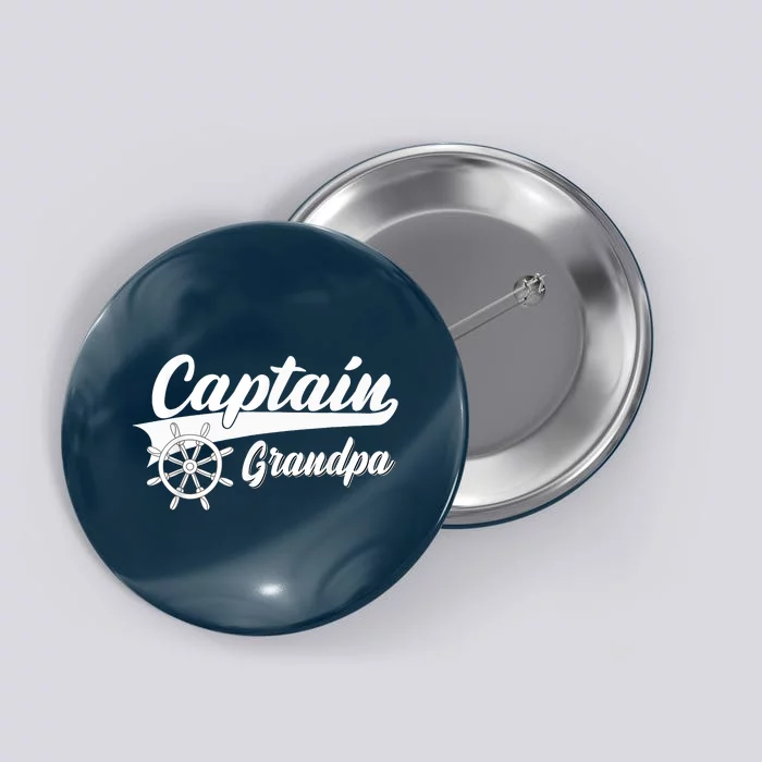 Captain Grandpa Boating Anchors & Wheel | Boat Captain Button