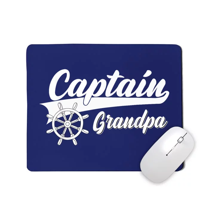 Captain Grandpa Boating Anchors & Wheel | Boat Captain Mousepad