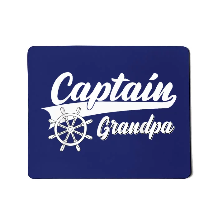 Captain Grandpa Boating Anchors & Wheel | Boat Captain Mousepad