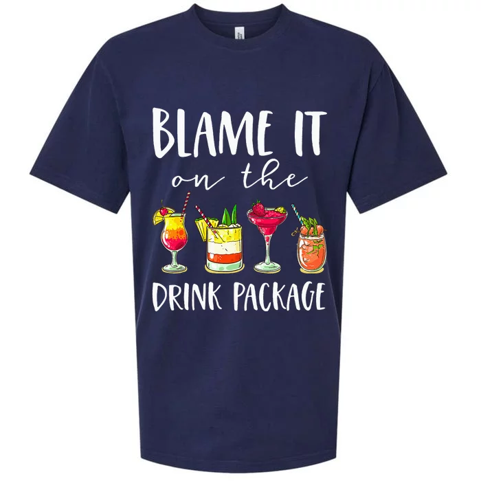 Cruise Gifts Blame It On The Drink Package Sueded Cloud Jersey T-Shirt