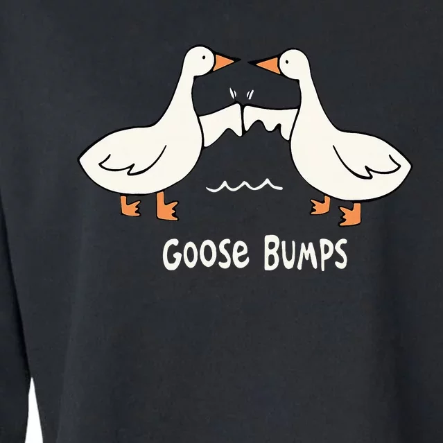 Cute Goose Bumps Funny Animal Pun Lover Cropped Pullover Crew