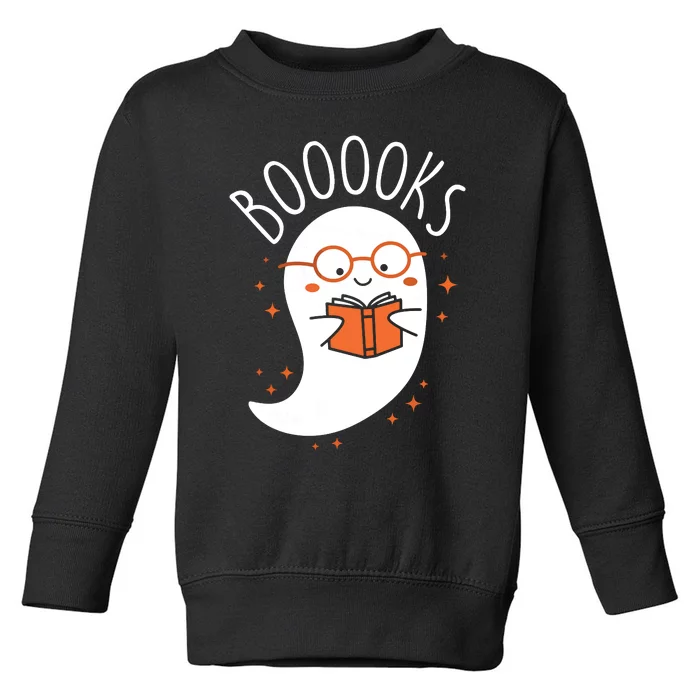 Cute Ghost Book Reading Halloween Teacher Top Long Sleeve Toddler Sweatshirt