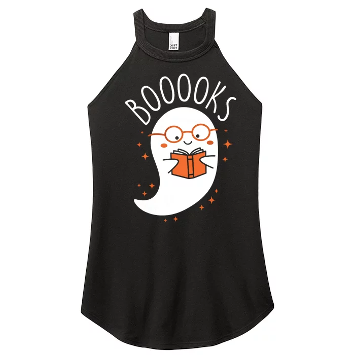 Cute Ghost Book Reading Halloween Teacher Top Long Sleeve Women’s Perfect Tri Rocker Tank