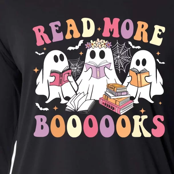 Cute Ghost Book Read More Books Funny Teachers Halloween Cooling Performance Long Sleeve Crew