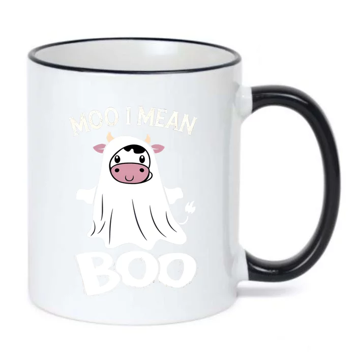 Cute Ghost Cow Moo I Mean Boo Halloween Cow Lover Funny Gift Black Color Changing Mug