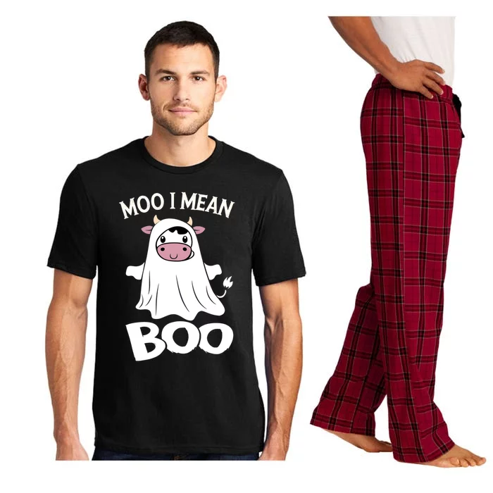 Cute Ghost Cow Moo I Mean Boo Halloween Cow Lover Funny Gift Pajama Set