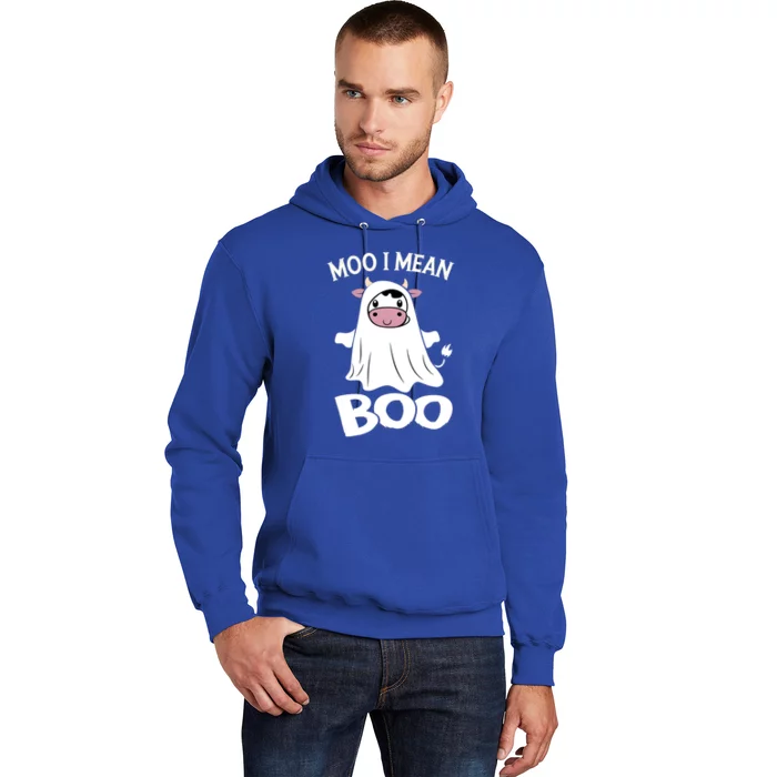 Cute Ghost Cow Moo I Mean Boo Halloween Cow Lover Funny Gift Hoodie