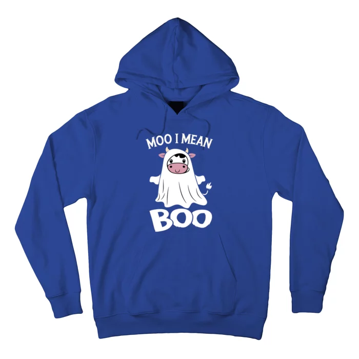 Cute Ghost Cow Moo I Mean Boo Halloween Cow Lover Funny Gift Hoodie