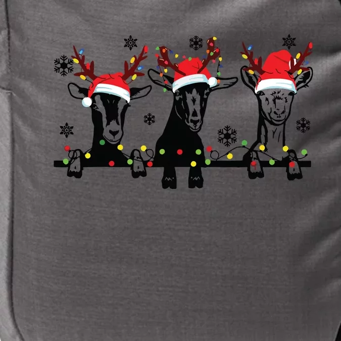 Cute Goats Christmas Lights Funny Farm Animal Christmas Impact Tech Backpack