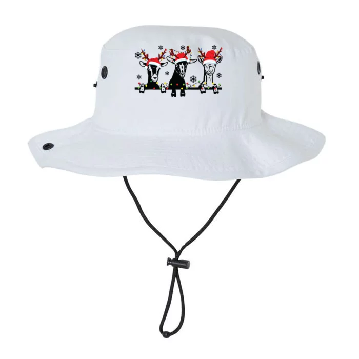 Cute Goats Christmas Lights Funny Farm Animal Christmas Legacy Cool Fit Booney Bucket Hat