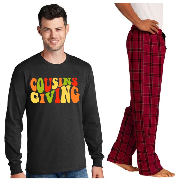 Cousins Giving Cute Pumpkin Cousin Crew Thanksgiving Family Gift Long Sleeve Pajama Set