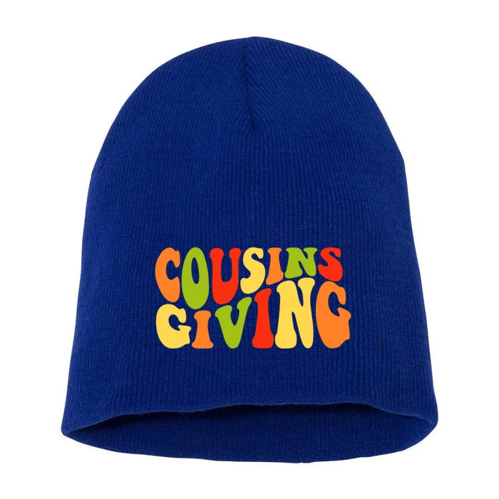 Cousins Giving Cute Pumpkin Cousin Crew Thanksgiving Family Gift Short Acrylic Beanie