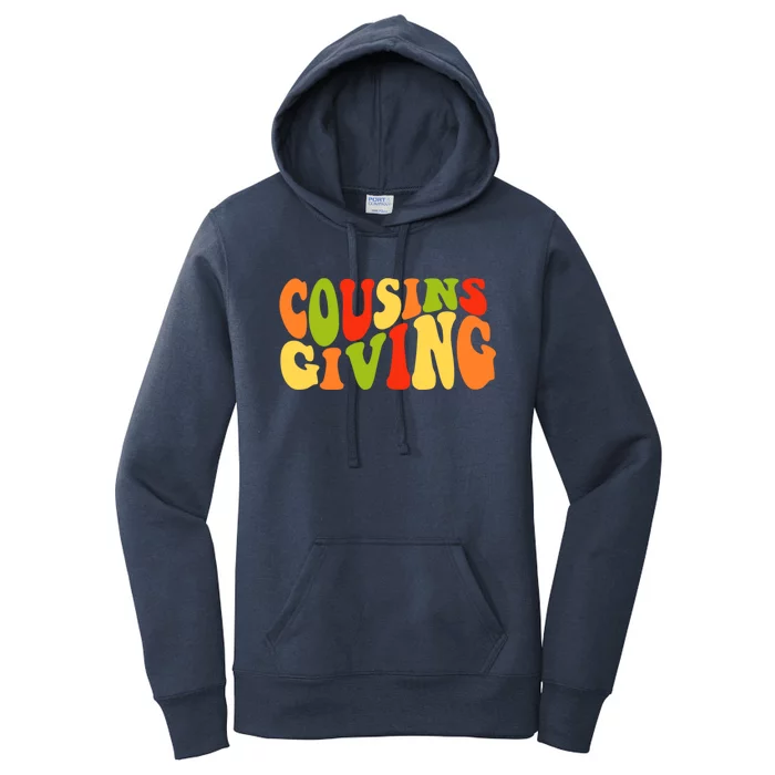 Cousins Giving Cute Pumpkin Cousin Crew Thanksgiving Family Gift Women's Pullover Hoodie