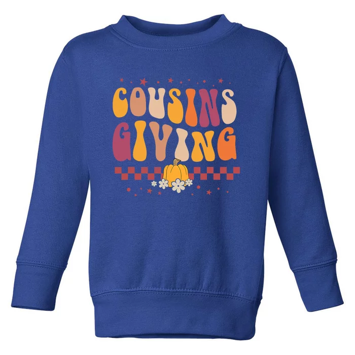 Cousins Giving Cute Pumpkin Cousin Crew Thanksgiving Family Cool Gift Toddler Sweatshirt