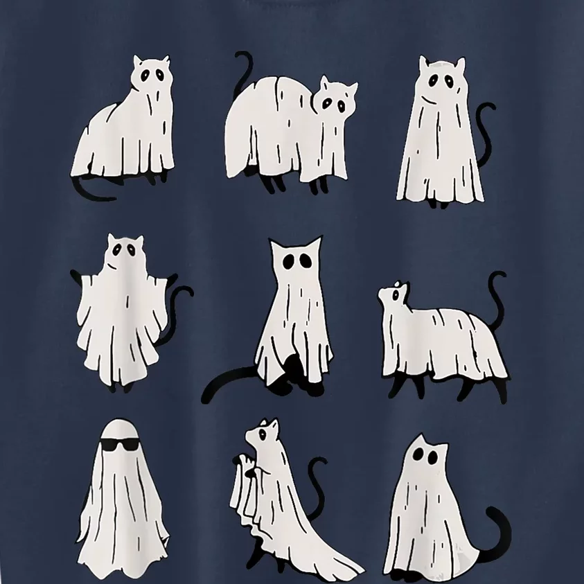 Cute Ghost Cat Funny Halloween Outfit Costumes Kids Sweatshirt