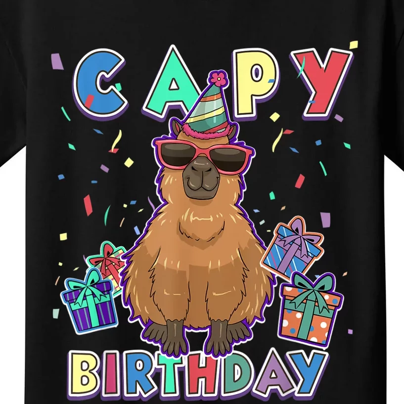 Capybara Gifts, Capy Birthday, Happy Birthday Capybara Kids T-Shirt