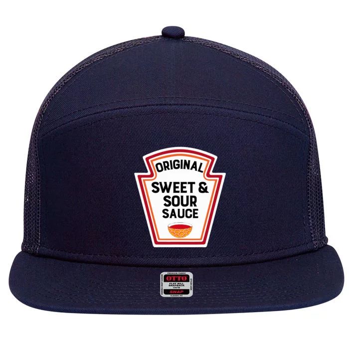 Cute Group Condiments Halloween Costume Sweet And Sour Sauce 7 Panel Mesh Trucker Snapback Hat