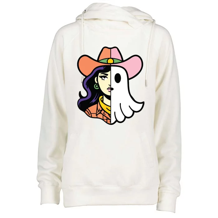 Cool Ghoul Cowgirl Womens Funnel Neck Pullover Hood