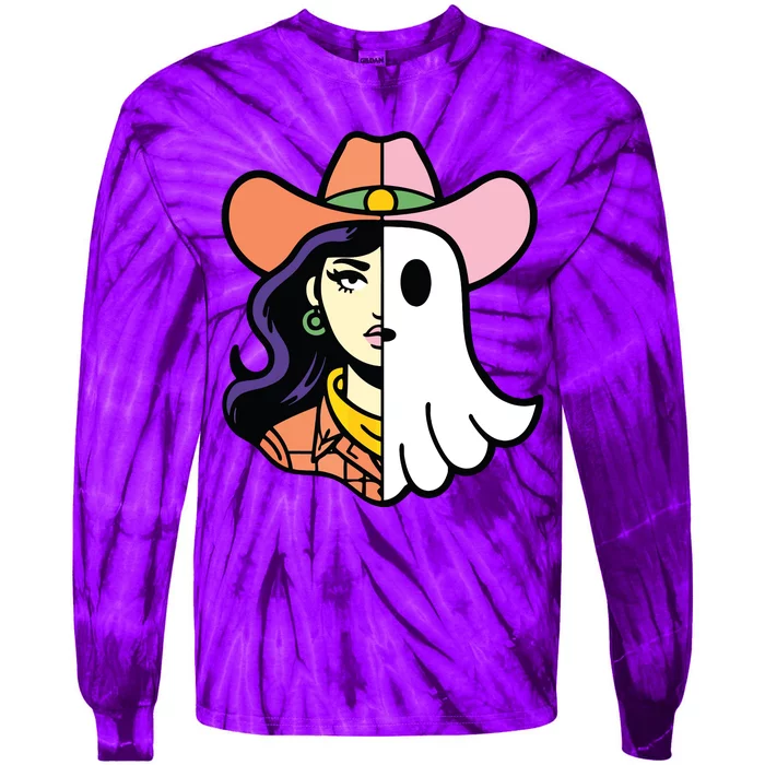 Cool Ghoul Cowgirl Tie-Dye Long Sleeve Shirt