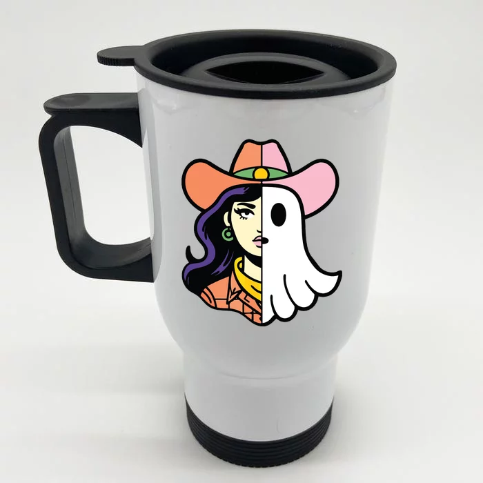 Cool Ghoul Cowgirl Front & Back Stainless Steel Travel Mug