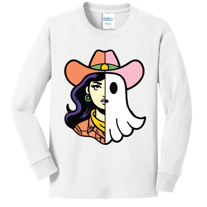 Cool Ghoul Cowgirl Kids Long Sleeve Shirt