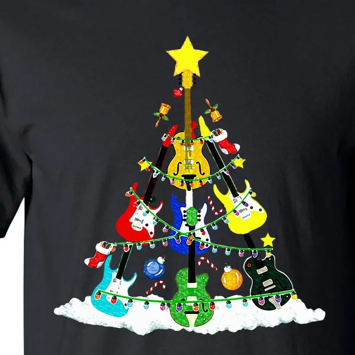 Cute Guitar Christmas Tree Music Stocking Stuffer Tall T-Shirt