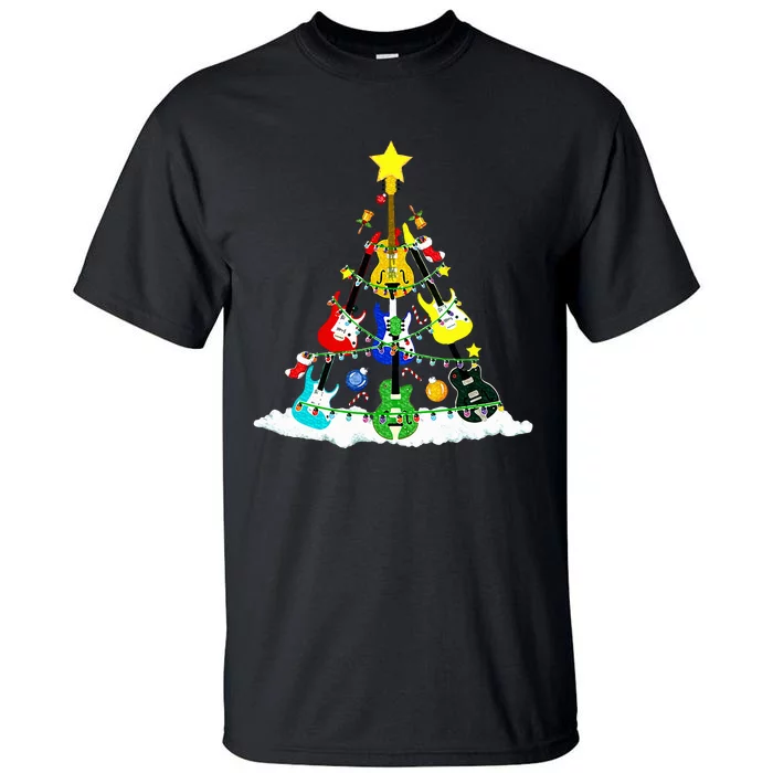 Cute Guitar Christmas Tree Music Stocking Stuffer Tall T-Shirt