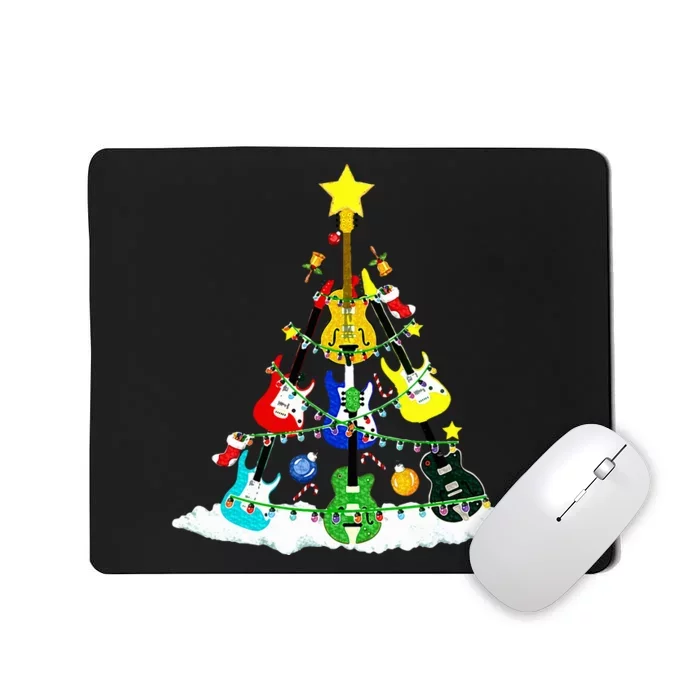 Cute Guitar Christmas Tree Music Stocking Stuffer Mousepad