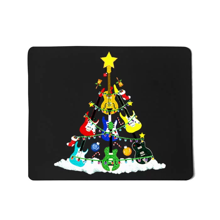 Cute Guitar Christmas Tree Music Stocking Stuffer Mousepad