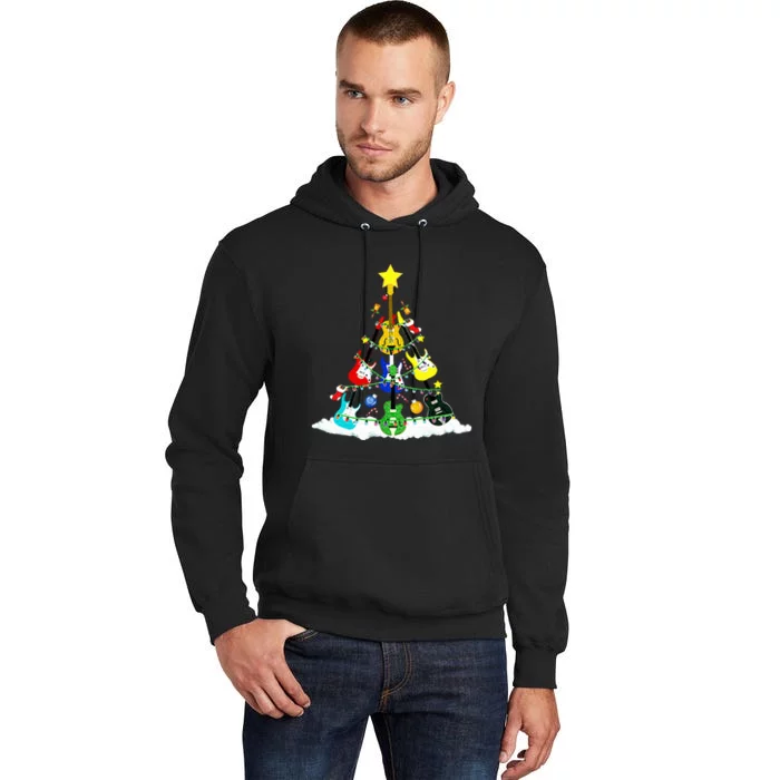 Cute Guitar Christmas Tree Music Stocking Stuffer Tall Hoodie