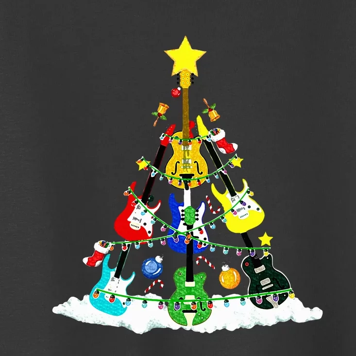 Cute Guitar Christmas Tree Music Stocking Stuffer Toddler T-Shirt