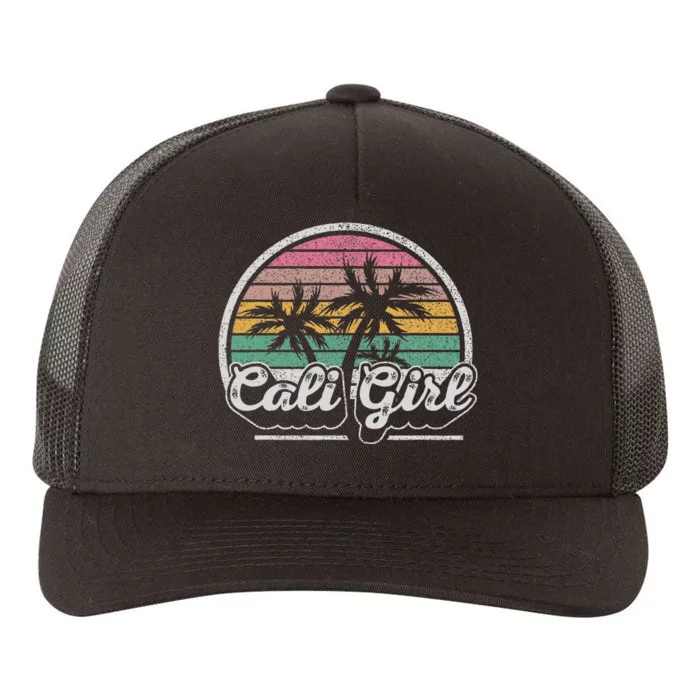 Cali Girl California Retro California Palm Trees Summer Yupoong Adult 5-Panel Trucker Hat