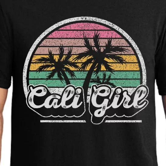 Cali Girl California Retro California Palm Trees Summer Pajama Set