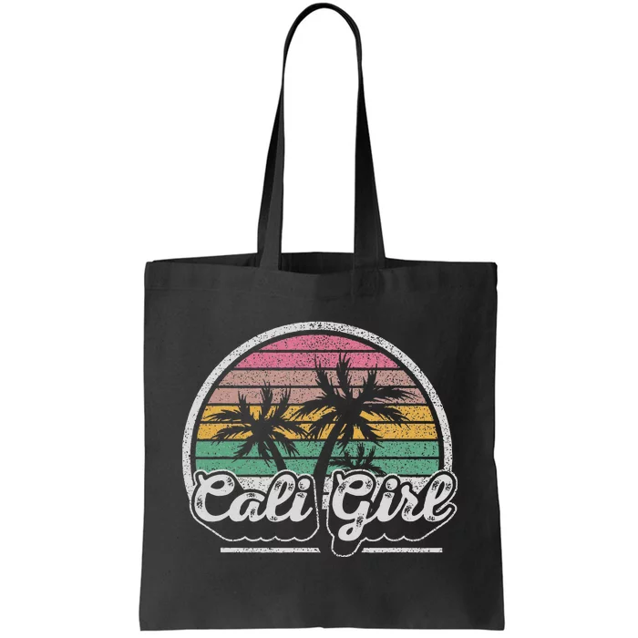 Cali Girl California Retro California Palm Trees Summer Tote Bag