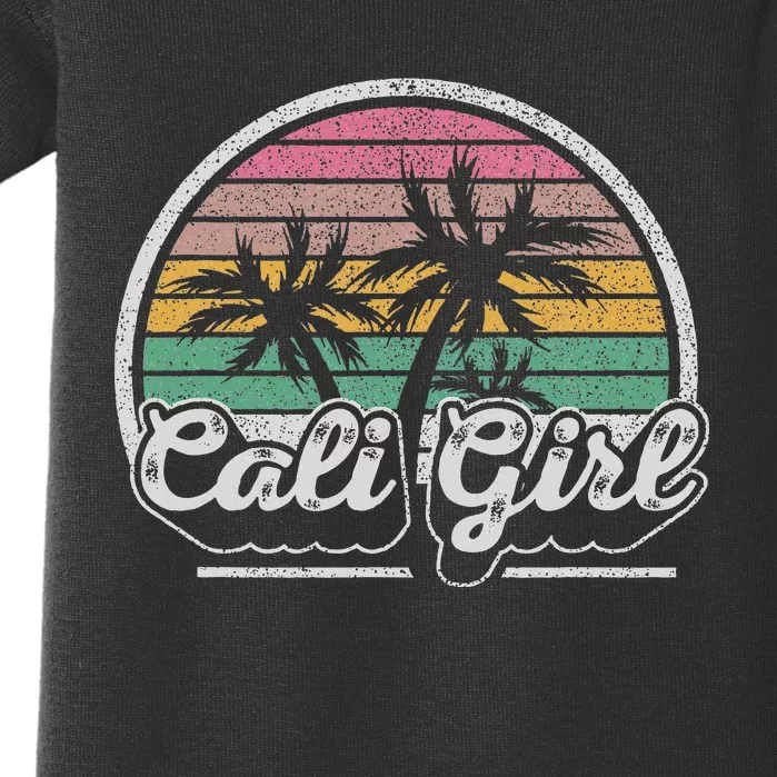 Cali Girl California Retro California Palm Trees Summer Baby Bodysuit