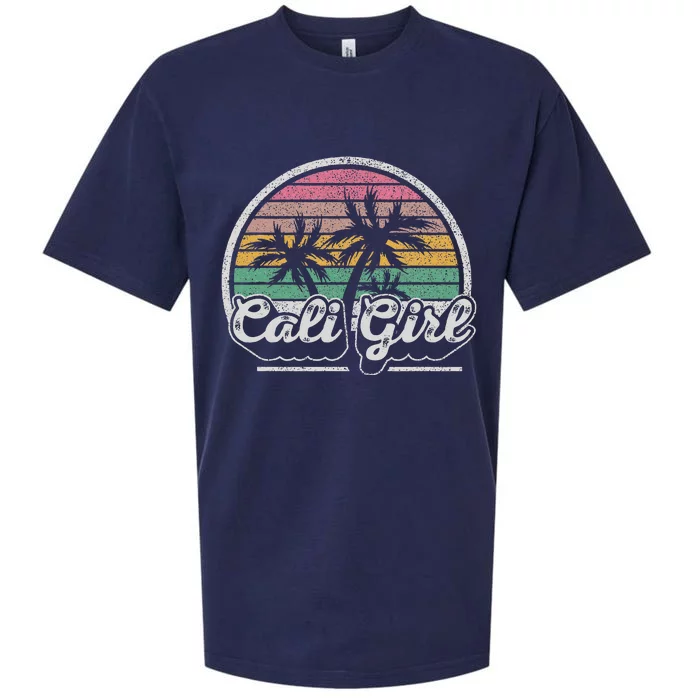 Cali Girl California Retro California Palm Trees Summer Sueded Cloud Jersey T-Shirt