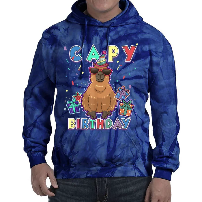 Capybara Gifts, Capy Birthday, Happy Birthday Capybara Tie Dye Hoodie