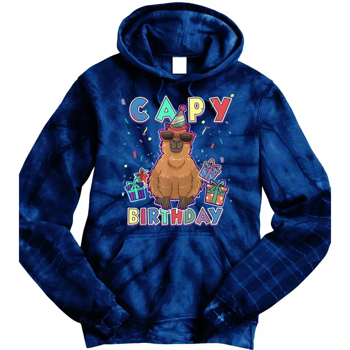 Capybara Gifts, Capy Birthday, Happy Birthday Capybara Tie Dye Hoodie